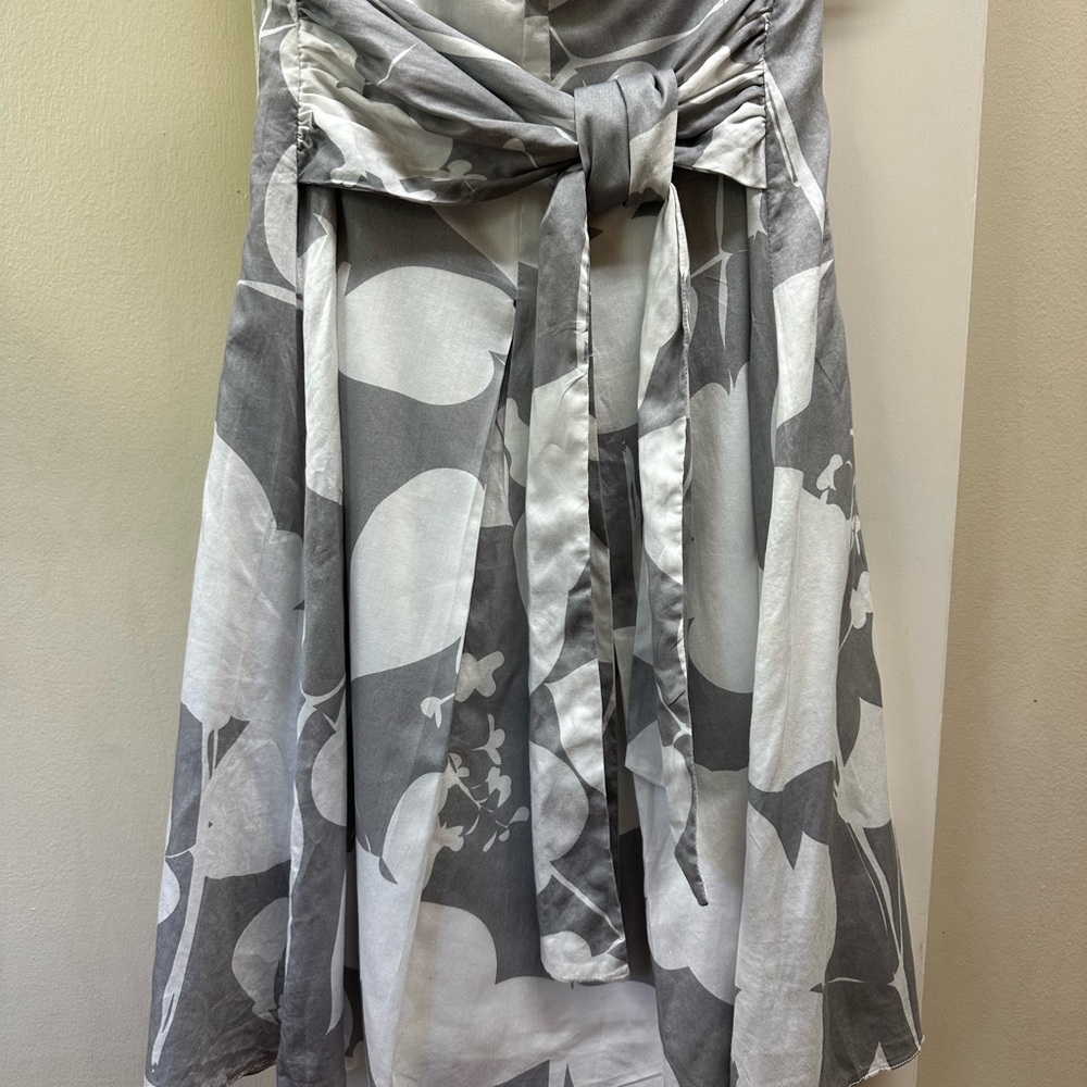Ronen Chen Gray and White A-Line Skirt